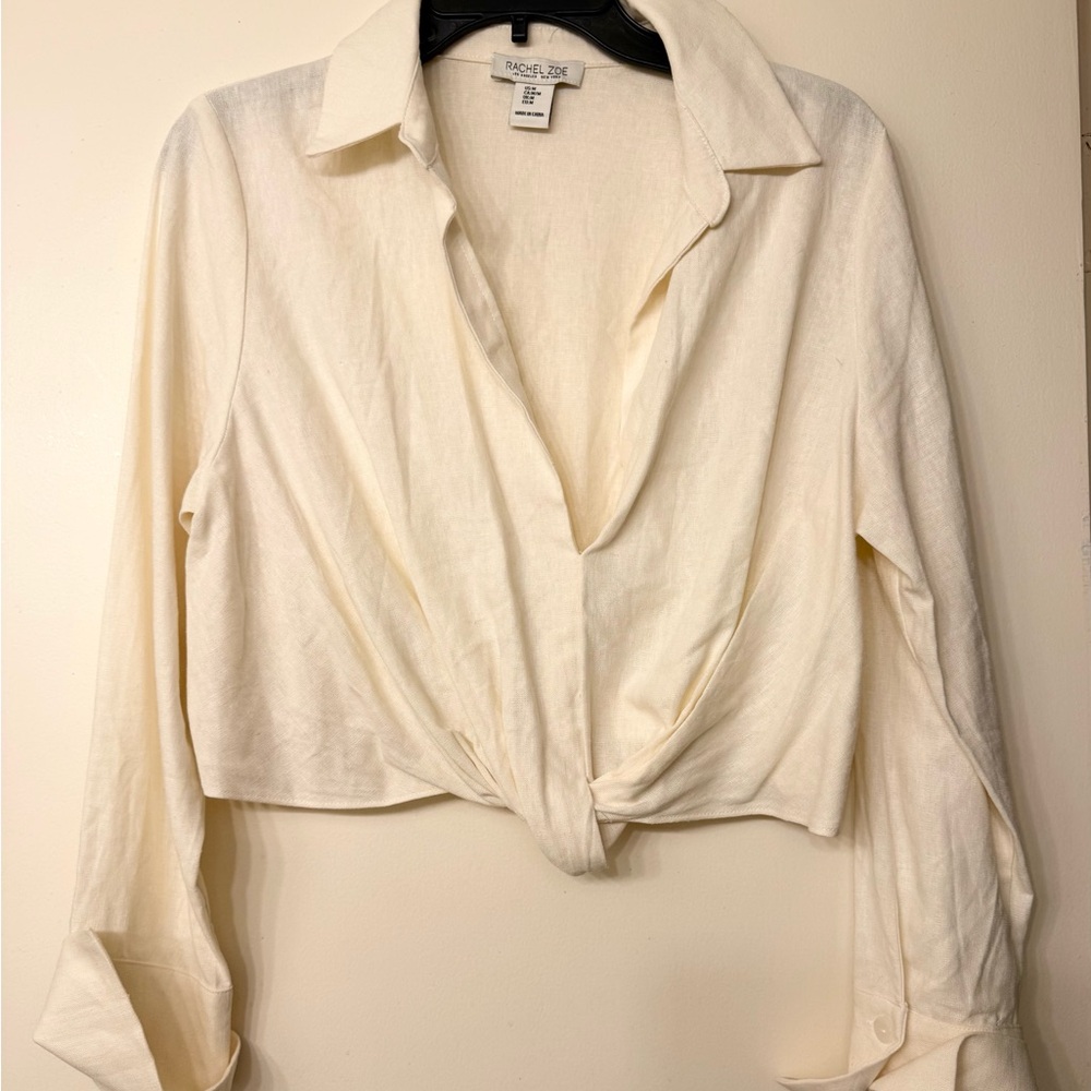 Rachel Zoe Cream Blouse with Knot Detail